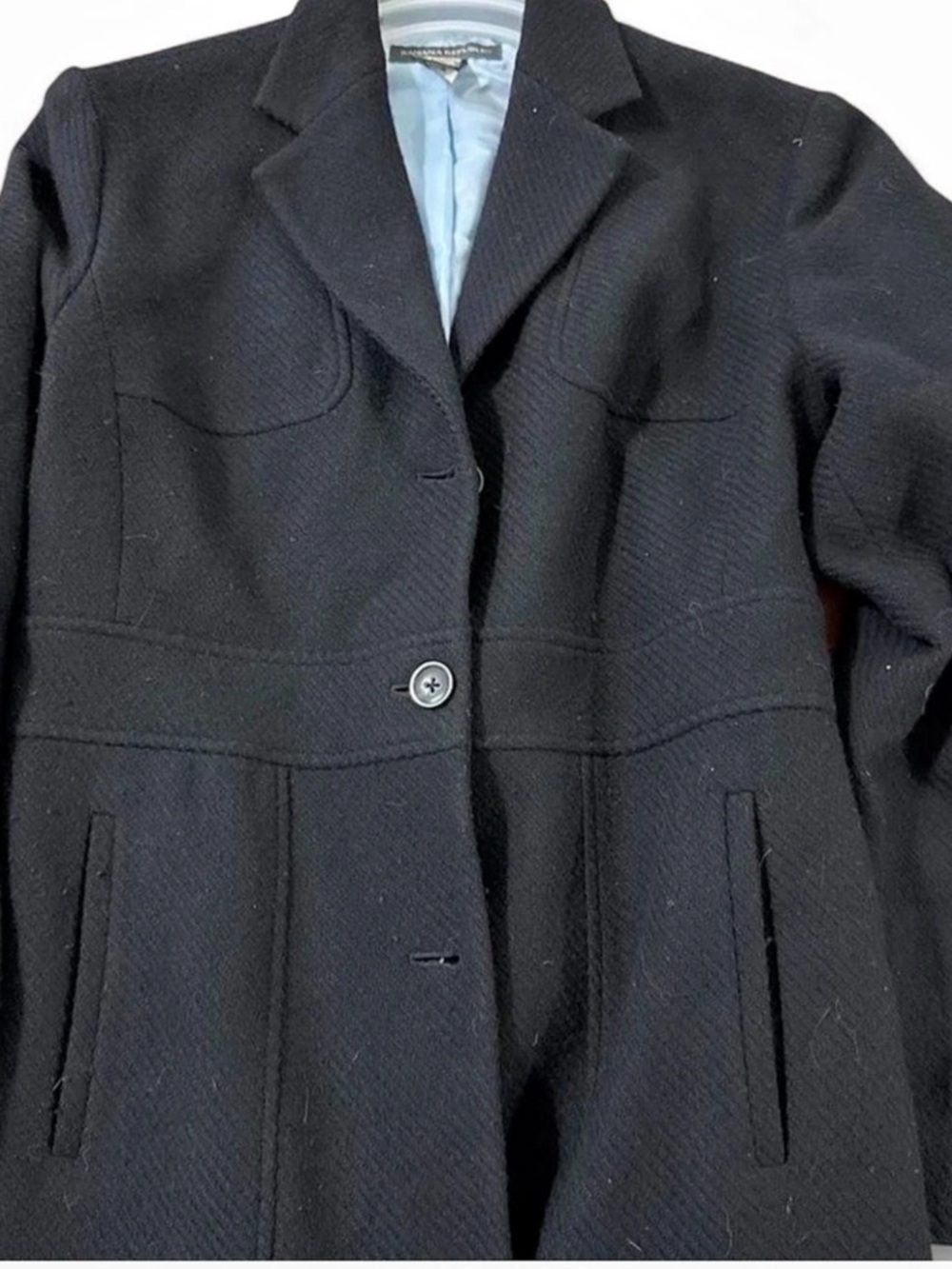 Banana Republic Black Wool Blend Car Coat Size Large